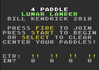 4 Paddle Lunar Lander title screen snapshot